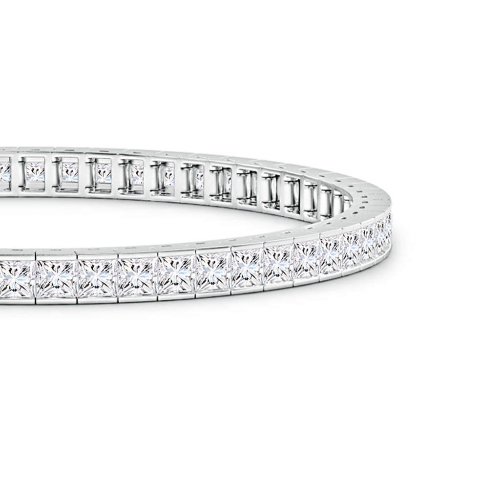 3mm FGVS Lab-Grown Channel-Set Princess-Cut Diamond Tennis Bracelet in White Gold - side 199