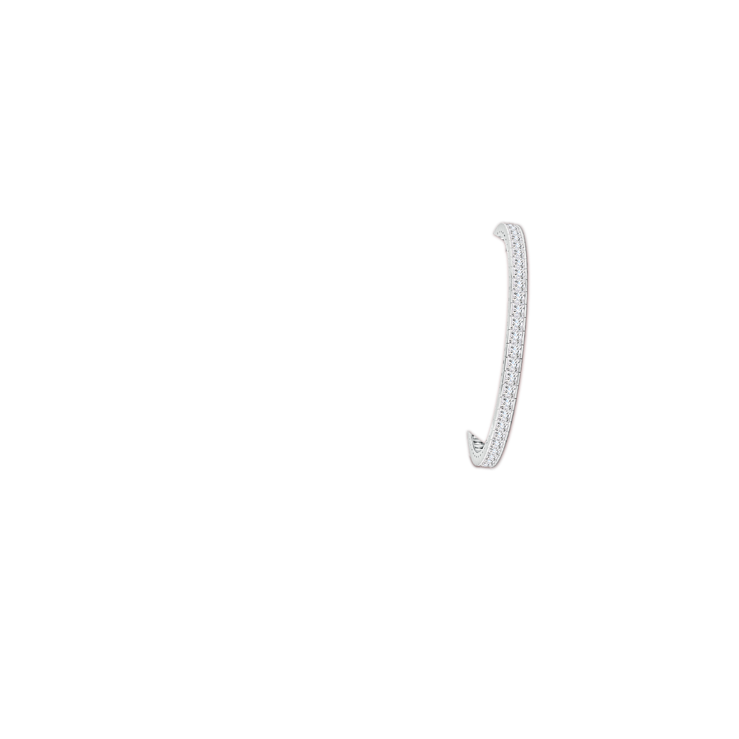 3mm FGVS Lab-Grown Channel-Set Princess-Cut Diamond Tennis Bracelet in White Gold - body_arm