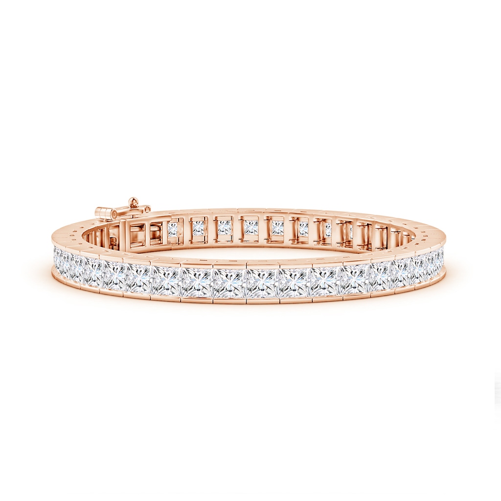 4.4mm FGVS Lab-Grown Channel-Set Princess-Cut Diamond Tennis Bracelet in Rose Gold