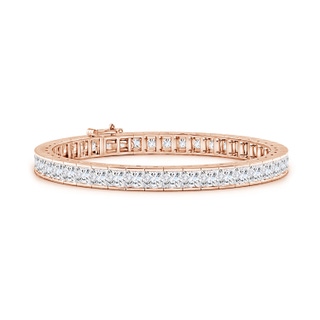 4mm FGVS Lab-Grown Channel-Set Princess-Cut Diamond Tennis Bracelet in 10K Rose Gold