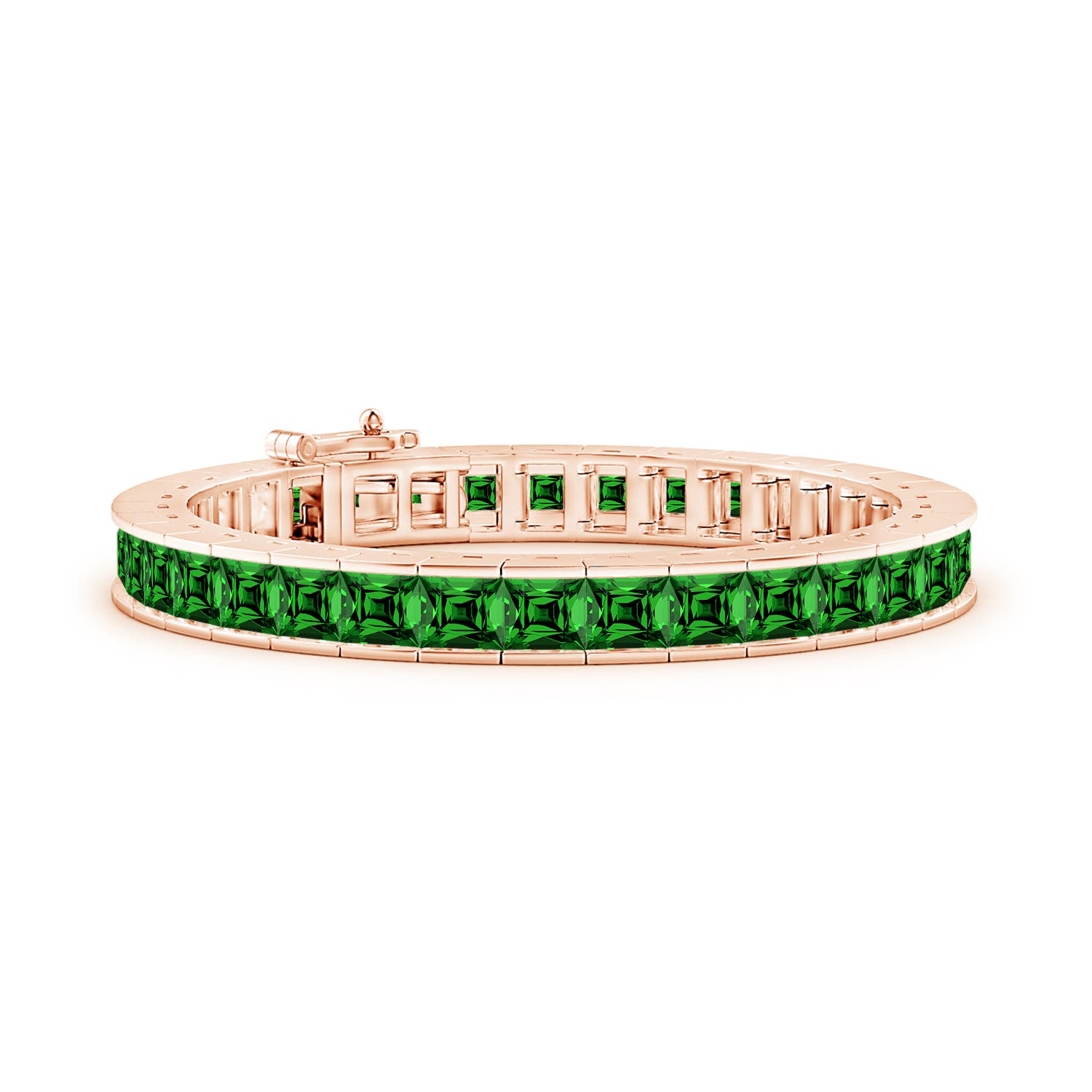 Image Representation of the Rose Gold Lab Grown Emerald Bracelets