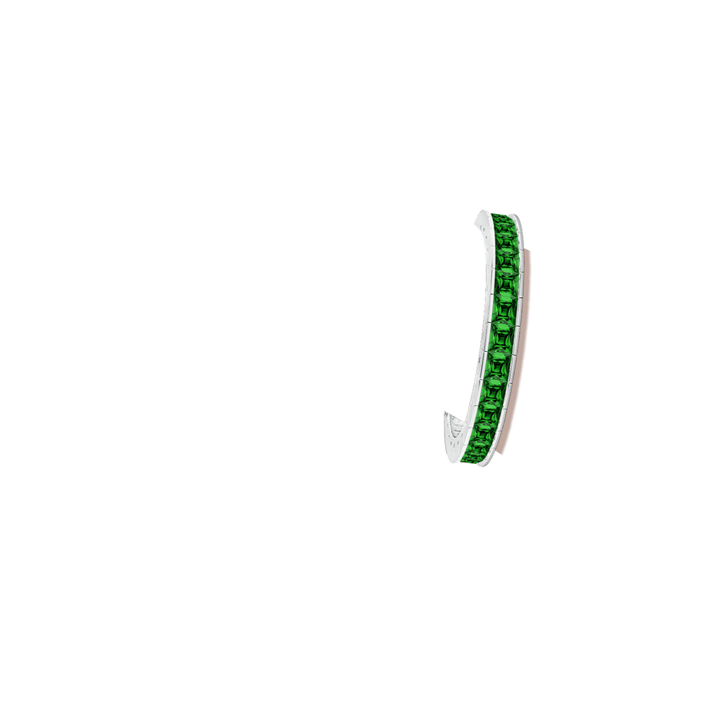 6mm Labgrown Lab-Grown Channel-Set Princess-Cut Emerald Tennis Bracelet in White Gold brac