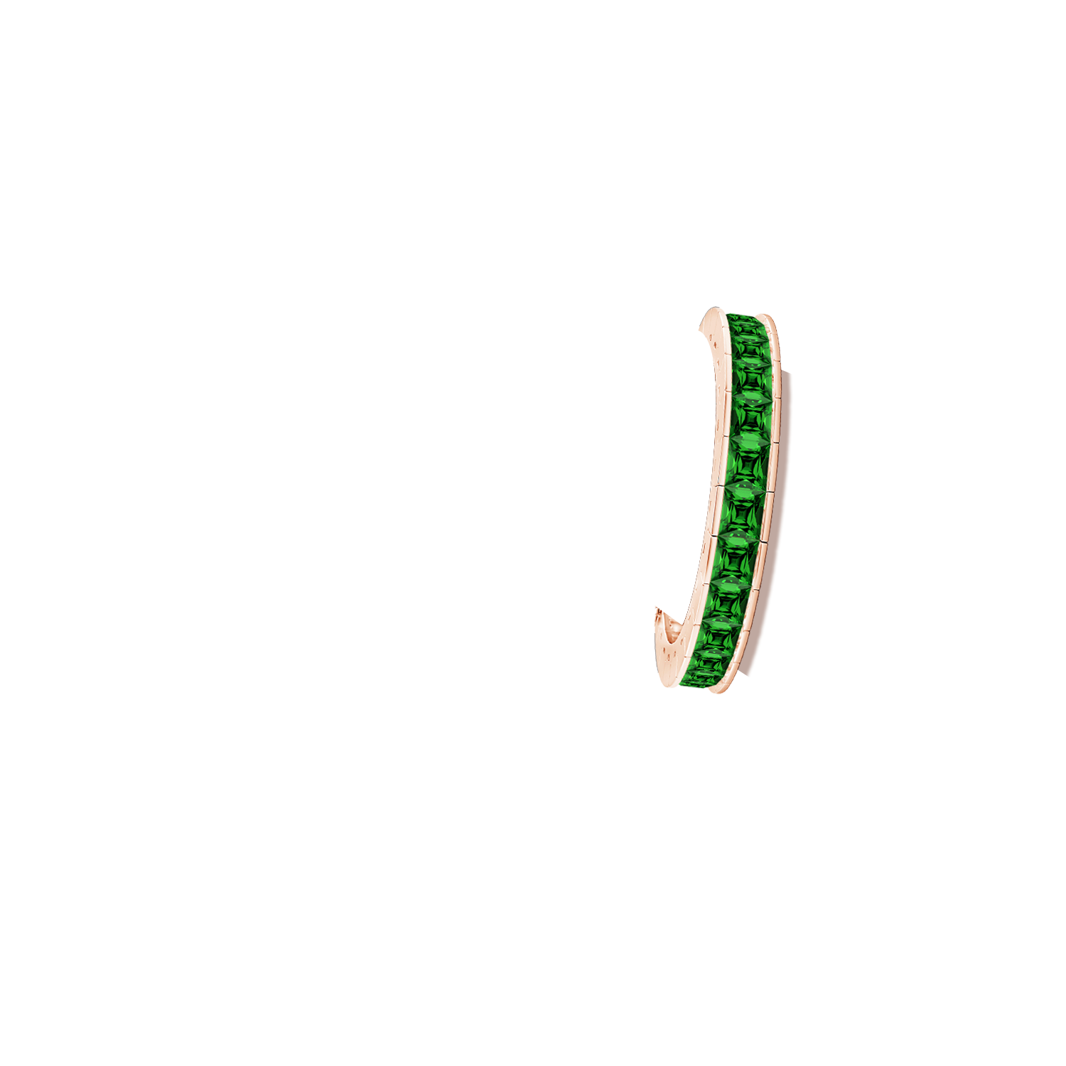 7mm Labgrown Lab-Grown Channel-Set Princess-Cut Emerald Tennis Bracelet in Rose Gold - body_arm