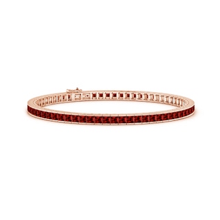 2.5mm Labgrown Lab-Grown Channel-Set Square Ruby Tennis Bracelet in Rose Gold