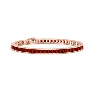 3mm Labgrown Lab-Grown Channel-Set Square Ruby Tennis Bracelet in Rose Gold