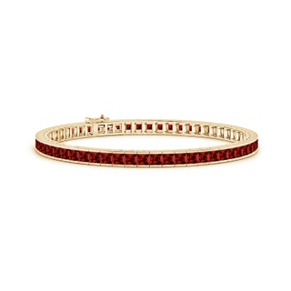 3mm Labgrown Lab-Grown Channel-Set Square Ruby Tennis Bracelet in Yellow Gold