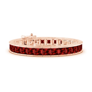 6mm Labgrown Lab-Grown Channel-Set Square Ruby Tennis Bracelet in Rose Gold