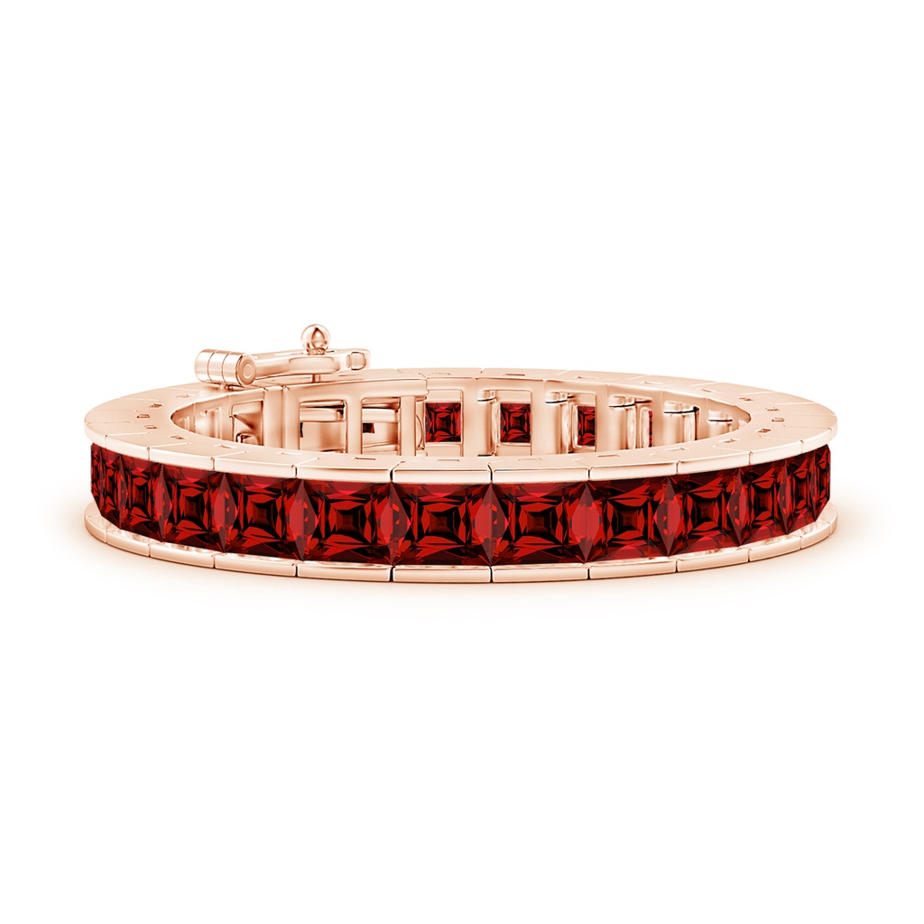 7mm Labgrown Lab-Grown Channel-Set Square Ruby Tennis Bracelet in 10K Rose Gold