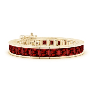 7mm Labgrown Lab-Grown Channel-Set Square Ruby Tennis Bracelet in 10K Yellow Gold