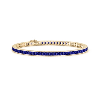 2.5mm Labgrown Lab-Grown Channel-Set Square Sapphire Tennis Bracelet in 10K Yellow Gold