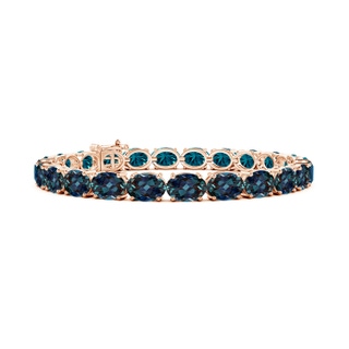 7x5mm Labgrown Classic Oval Lab-Grown Alexandrite Tennis Link Bracelet in 10K Rose Gold