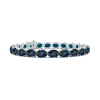 7x5mm Labgrown Classic Oval Lab-Grown Alexandrite Tennis Link Bracelet in White Gold