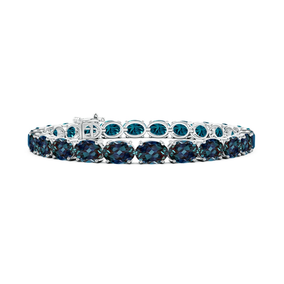 7x5mm Labgrown Classic Oval Lab-Grown Alexandrite Tennis Link Bracelet in White Gold 