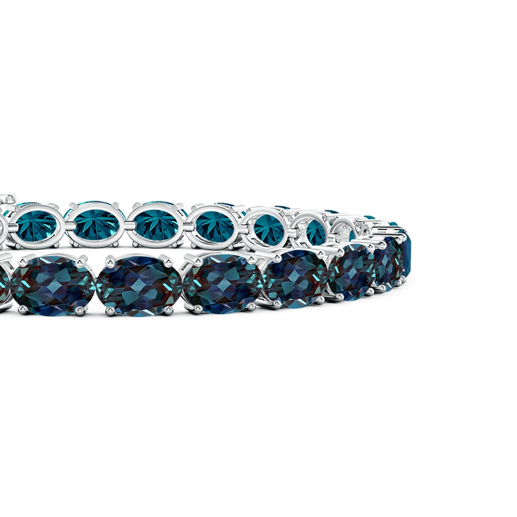 7x5mm Labgrown Classic Oval Lab-Grown Alexandrite Tennis Link Bracelet in White Gold - side 199