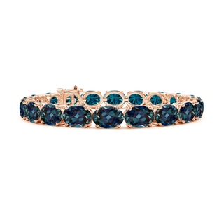 8x6mm Labgrown Classic Oval Lab-Grown Alexandrite Tennis Link Bracelet in Rose Gold