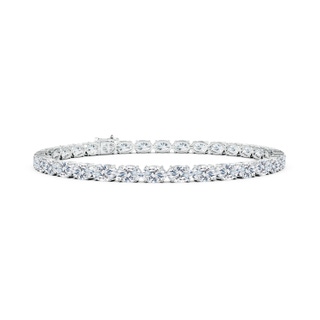 5x3mm FGVS Lab-Grown Classic Oval Diamond Tennis Link Bracelet in 9K White Gold