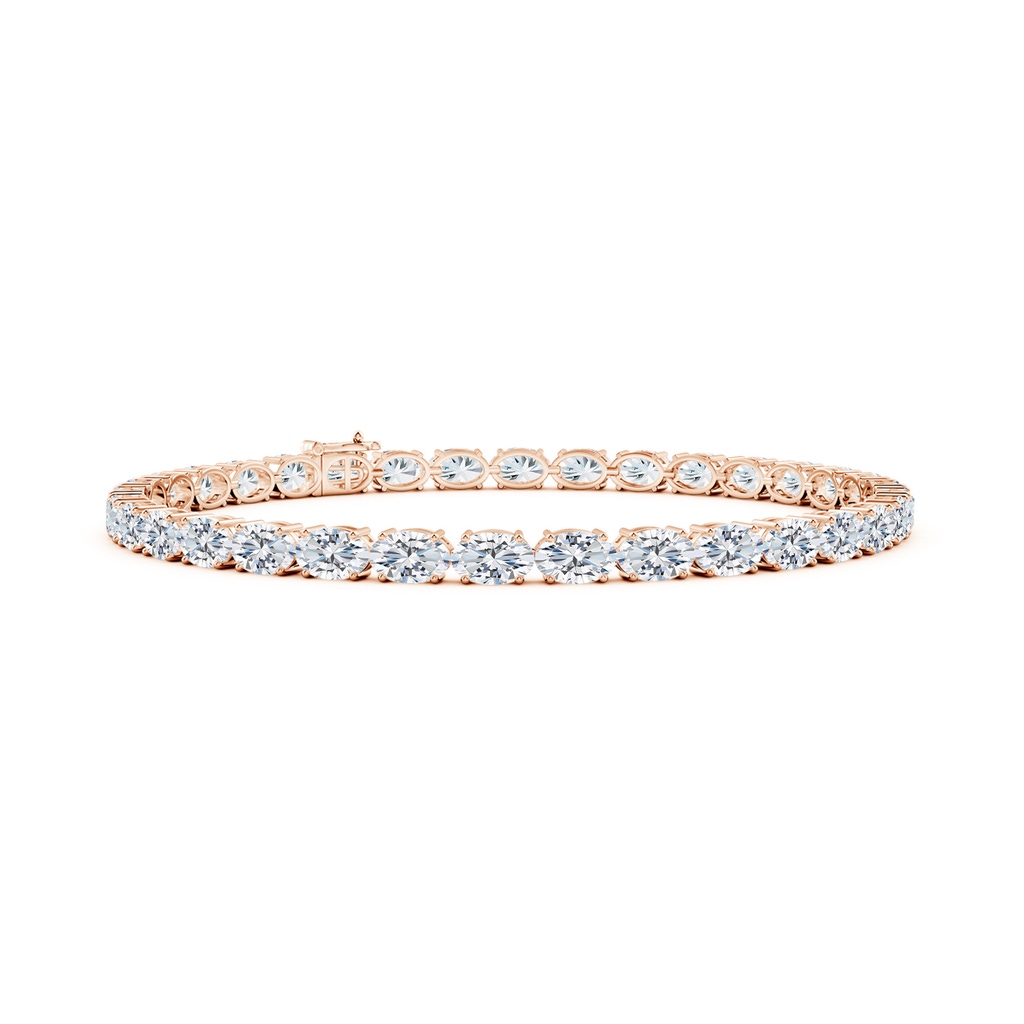 5x3mm FGVS Lab-Grown Classic Oval Diamond Tennis Link Bracelet in Rose Gold