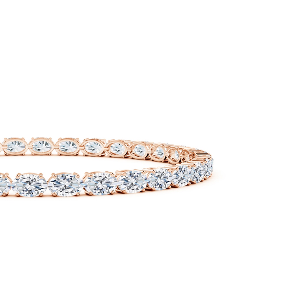 5x3mm FGVS Lab-Grown Classic Oval Diamond Tennis Link Bracelet in Rose Gold - side 199