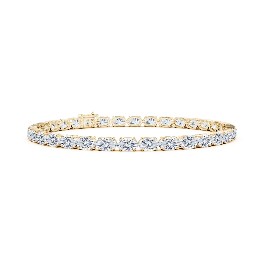 5x3mm FGVS Lab-Grown Classic Oval Diamond Tennis Link Bracelet in Yellow Gold