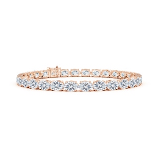 6x4mm FGVS Lab-Grown Classic Oval Diamond Tennis Link Bracelet in 18K Rose Gold