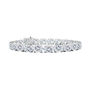 7x5mm FGVS Lab-Grown Classic Oval Diamond Tennis Link Bracelet in 18K White Gold