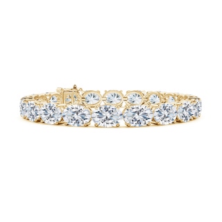 8x6mm FGVS Lab-Grown Classic Oval Diamond Tennis Link Bracelet in 9K Yellow Gold