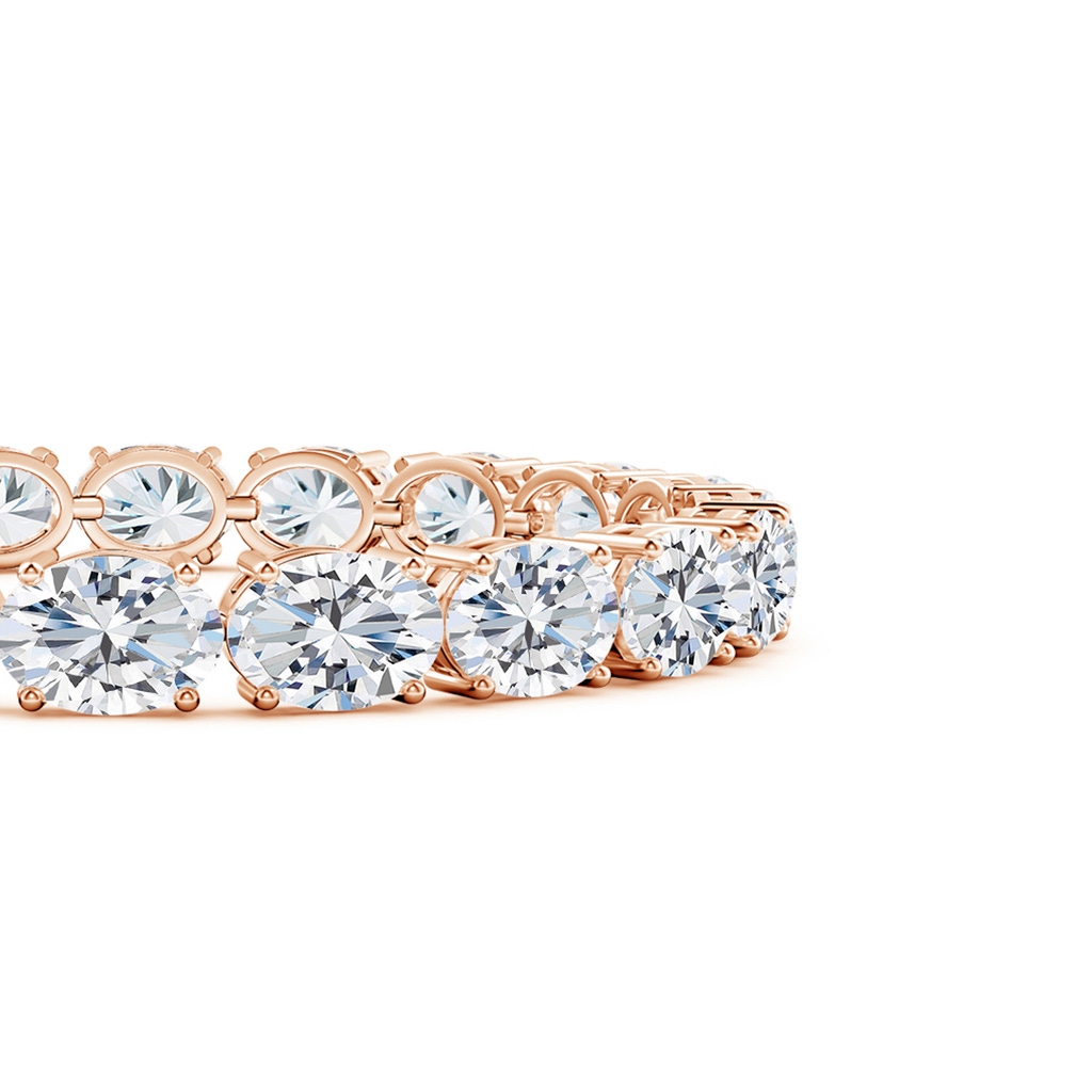 8x6mm FGVS Lab-Grown Classic Oval Diamond Tennis Link Bracelet in Rose Gold - side 199