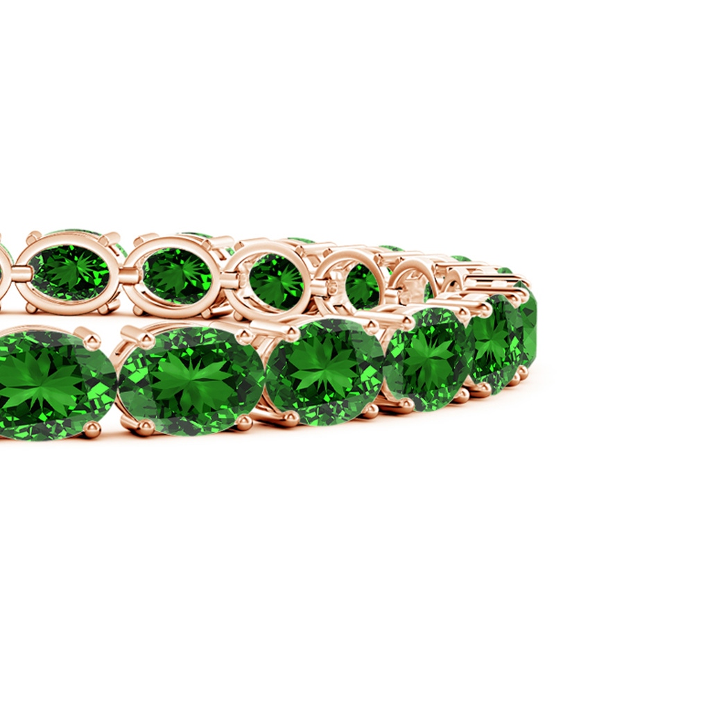 7x5mm Labgrown Lab-Grown Classic Oval Emerald Tennis Link Bracelet in Rose Gold - side 199