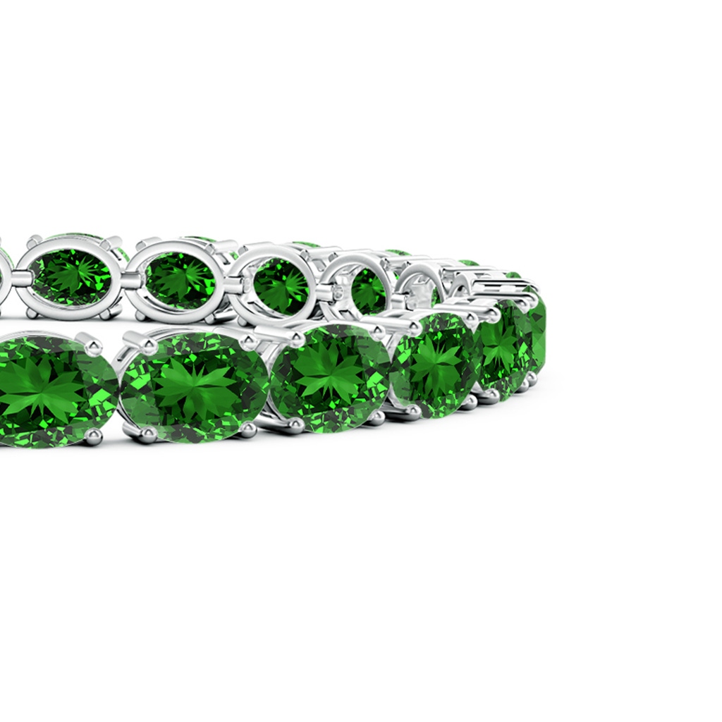 7x5mm Labgrown Lab-Grown Classic Oval Emerald Tennis Link Bracelet in S999 Silver - side 199