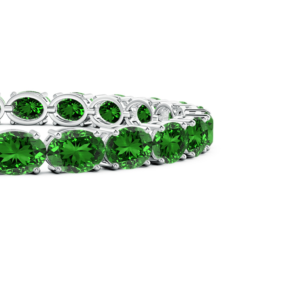 7x5mm Labgrown Lab-Grown Classic Oval Emerald Tennis Link Bracelet in White Gold side 199