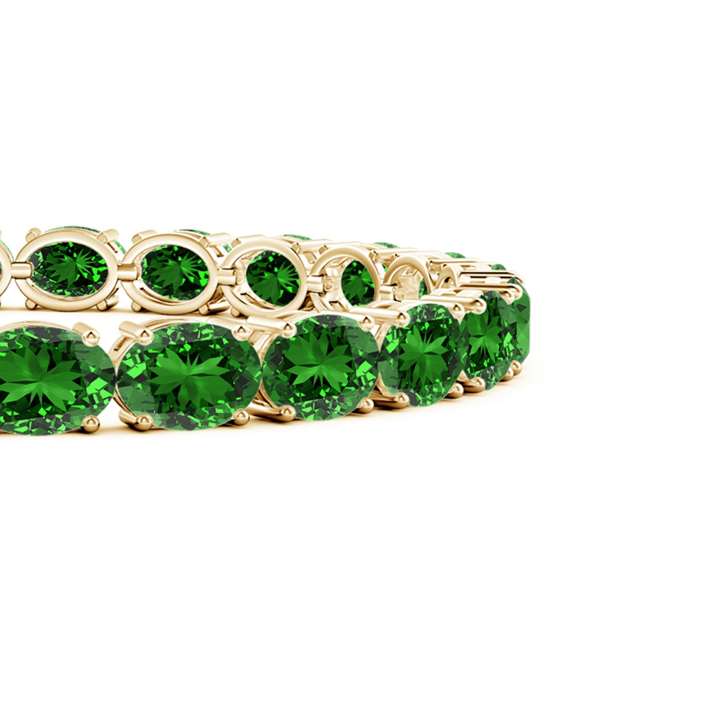 7x5mm Labgrown Lab-Grown Classic Oval Emerald Tennis Link Bracelet in Yellow Gold - side 199