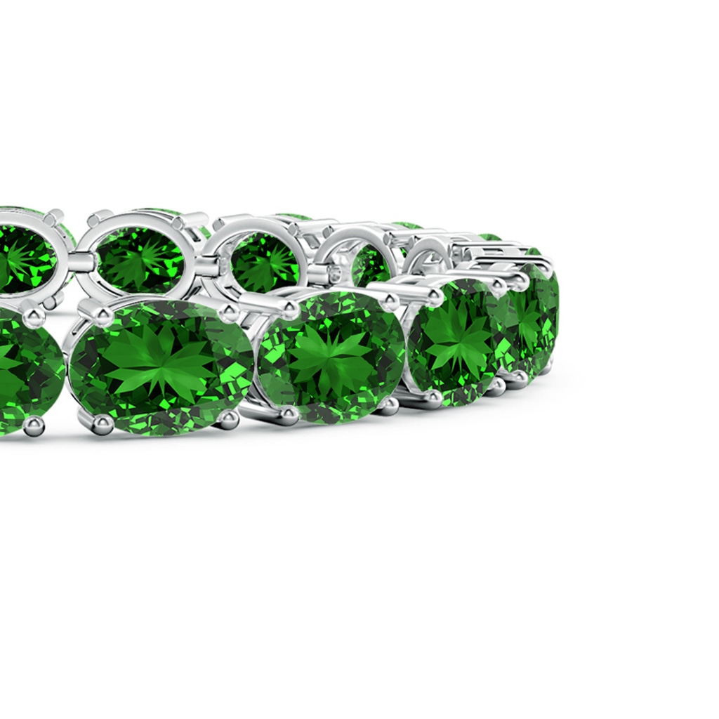 8x6mm Labgrown Lab-Grown Classic Oval Emerald Tennis Link Bracelet in White Gold - side 199