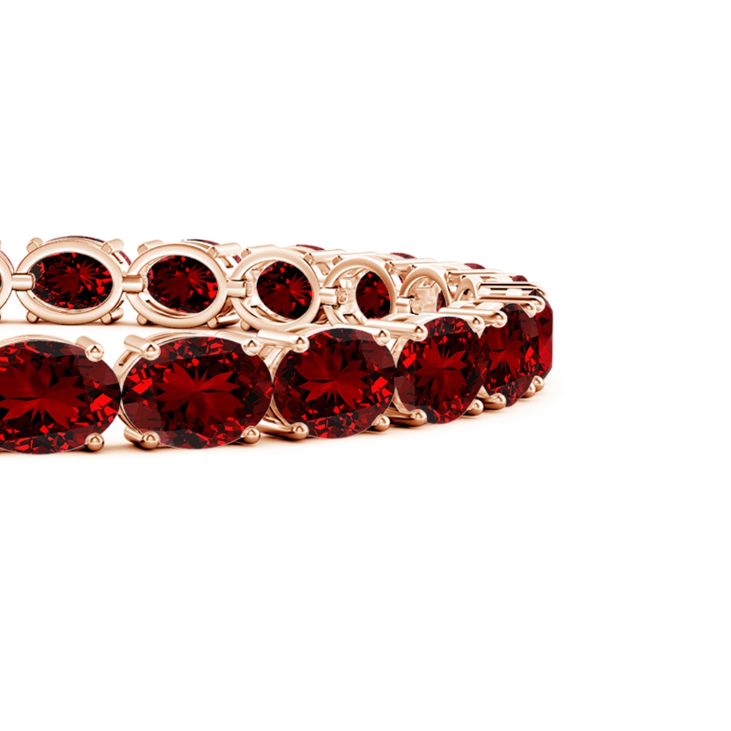 7x5mm Labgrown Lab-Grown Classic Oval Ruby Tennis Link Bracelet in Rose Gold - side 199