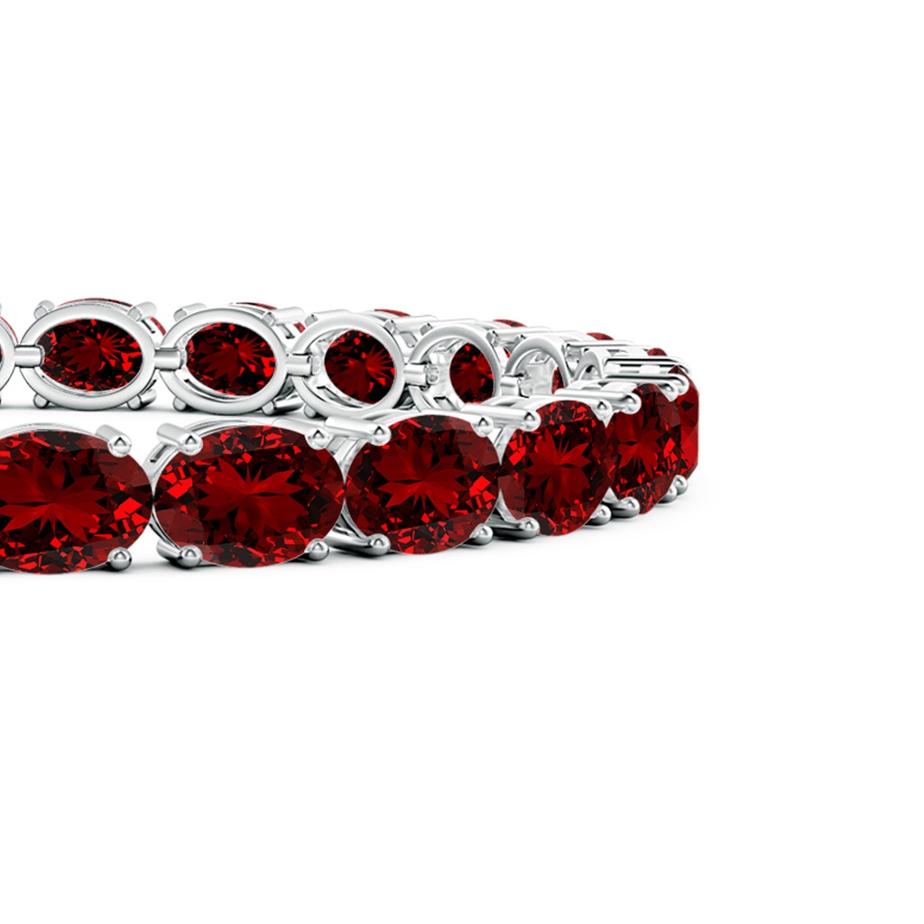 7x5mm Labgrown Lab-Grown Classic Oval Ruby Tennis Link Bracelet in S999 Silver - side 199