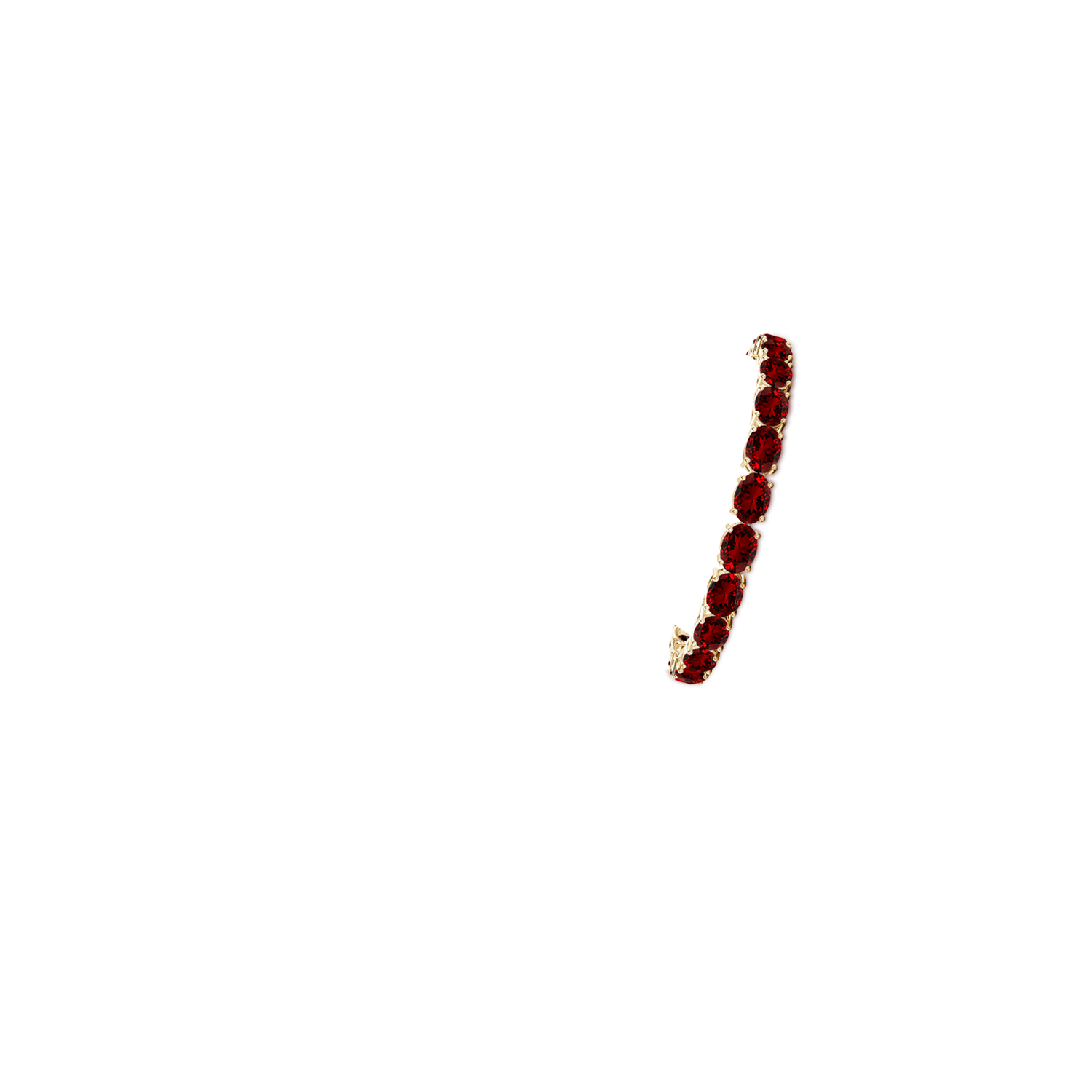 7x5mm Labgrown Lab-Grown Classic Oval Ruby Tennis Link Bracelet in Yellow Gold - body_arm