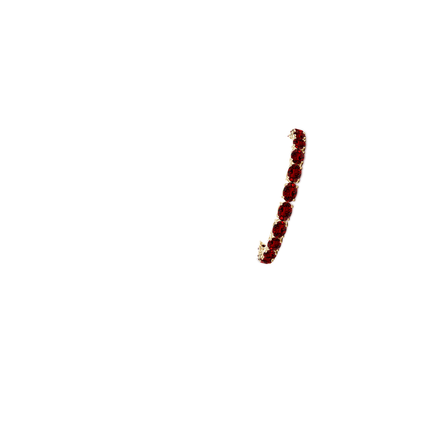 Lab-Grown Classic Oval Ruby Tennis Link Bracelet