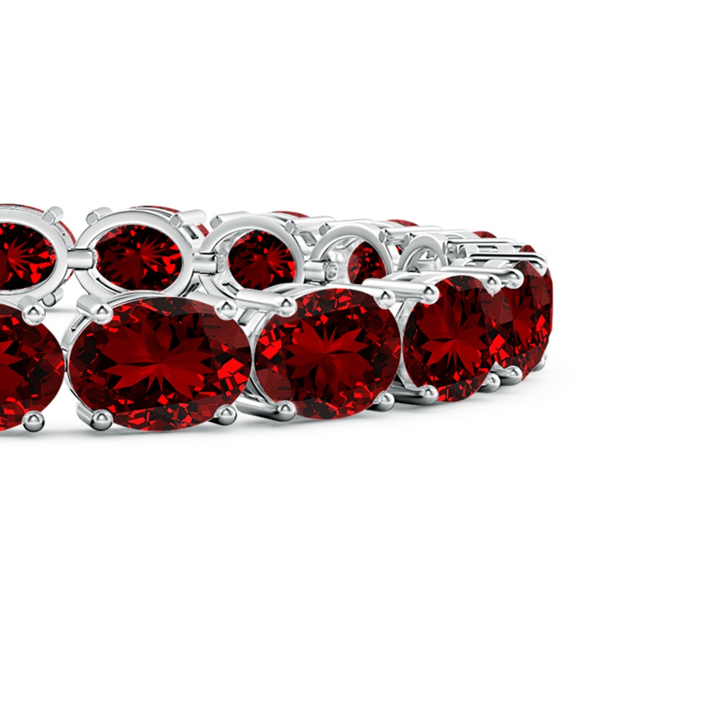 8x6mm Labgrown Lab-Grown Classic Oval Ruby Tennis Link Bracelet in White Gold Side 199