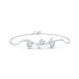 5.1mm FGVS Lab-Grown Nature Inspired Round Diamond Tree Branch Bracelet in P950 Platinum