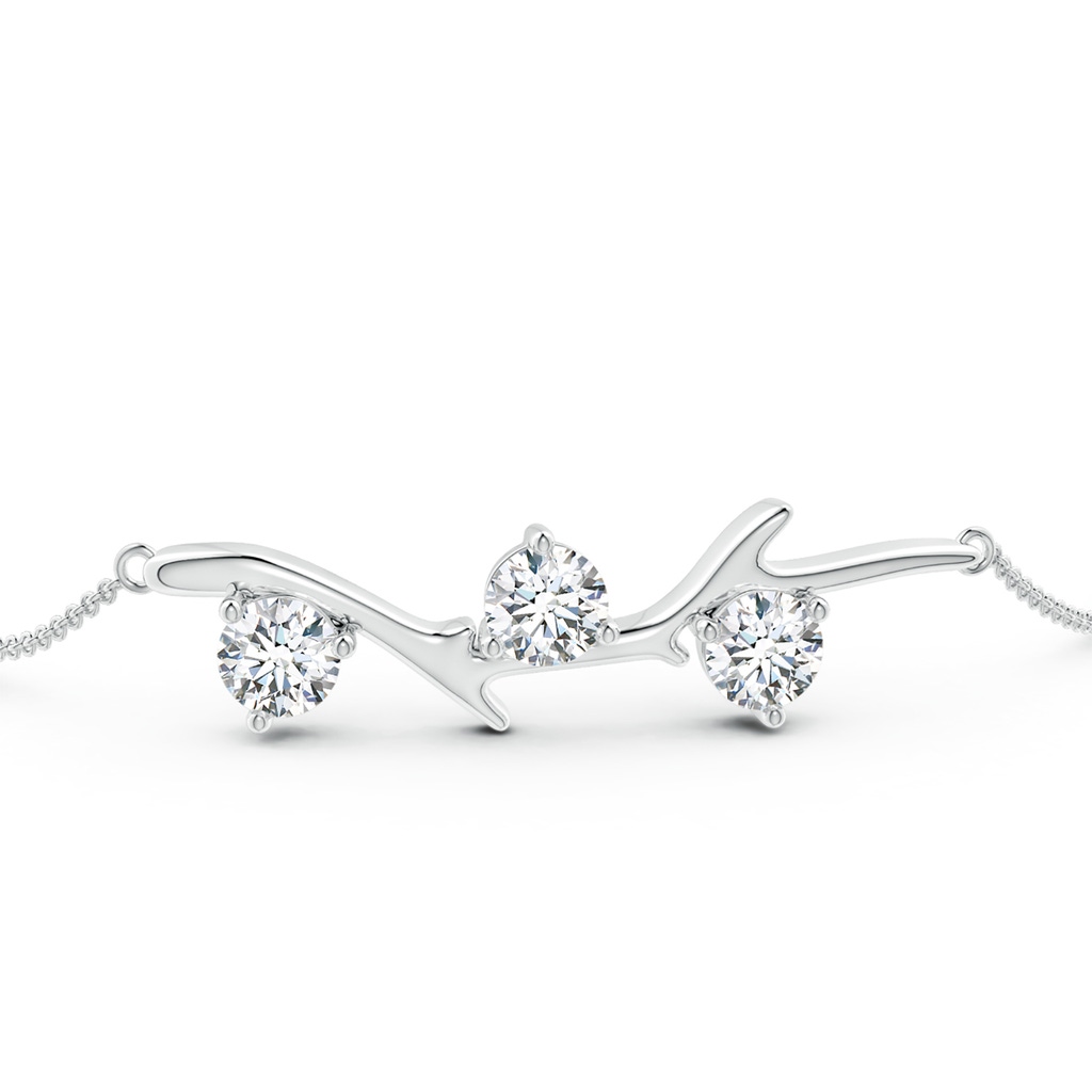 5.1mm FGVS Lab-Grown Nature Inspired Round Diamond Tree Branch Bracelet in P950 Platinum - side 199
