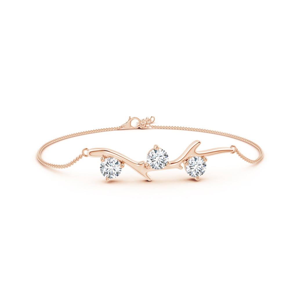 5.1mm FGVS Lab-Grown Nature Inspired Round Diamond Tree Branch Bracelet in Rose Gold