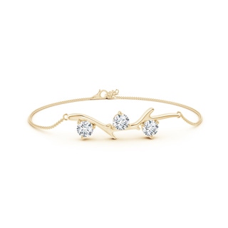 5.1mm FGVS Lab-Grown Nature Inspired Round Diamond Tree Branch Bracelet in Yellow Gold