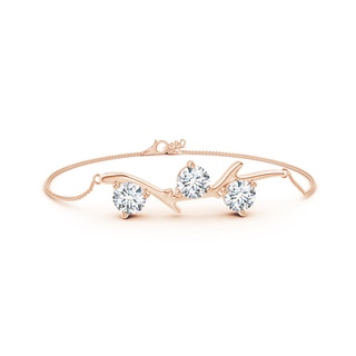 6.4mm FGVS Lab-Grown Nature Inspired Round Diamond Tree Branch Bracelet in 18K Rose Gold