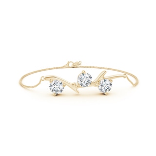 6.4mm FGVS Lab-Grown Nature Inspired Round Diamond Tree Branch Bracelet in 18K Yellow Gold