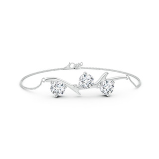 6.4mm FGVS Lab-Grown Nature Inspired Round Diamond Tree Branch Bracelet in P950 Platinum