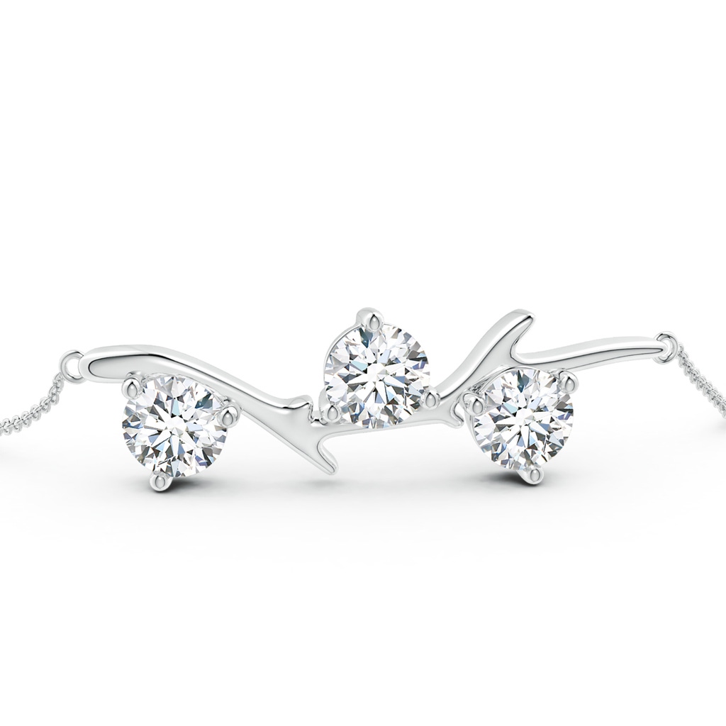6.4mm FGVS Lab-Grown Nature Inspired Round Diamond Tree Branch Bracelet in P950 Platinum - side 199