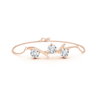 6.4mm FGVS Lab-Grown Nature Inspired Round Diamond Tree Branch Bracelet in Rose Gold