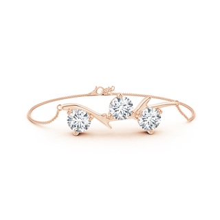 7.4mm FGVS Lab-Grown Nature Inspired Round Diamond Tree Branch Bracelet in 18K Rose Gold