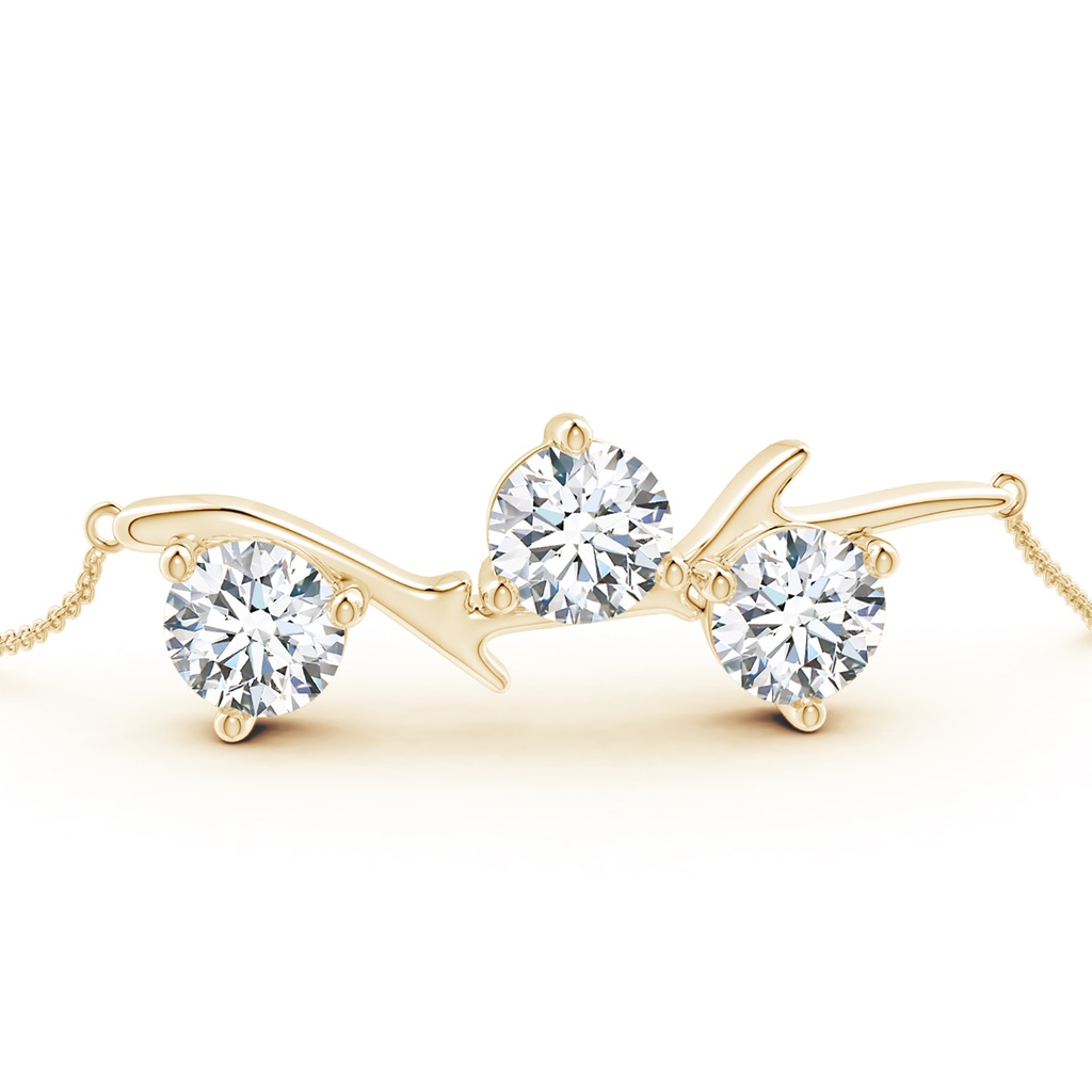 7.4mm FGVS Lab-Grown Nature Inspired Round Diamond Tree Branch Bracelet in 18K Yellow Gold - side 199