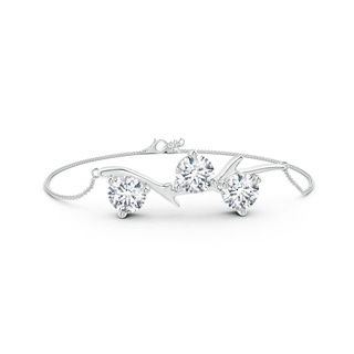 7.4mm FGVS Lab-Grown Nature Inspired Round Diamond Tree Branch Bracelet in P950 Platinum