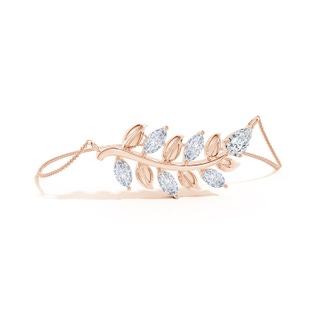 8x5mm FGVS Lab-Grown Pear and Marquise Diamond Olive Branch Bracelet in 18K Rose Gold